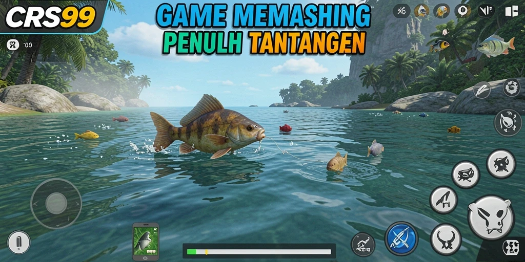 Tampilan gameplay CRS99 yang menggambarkan keseruan memancing.