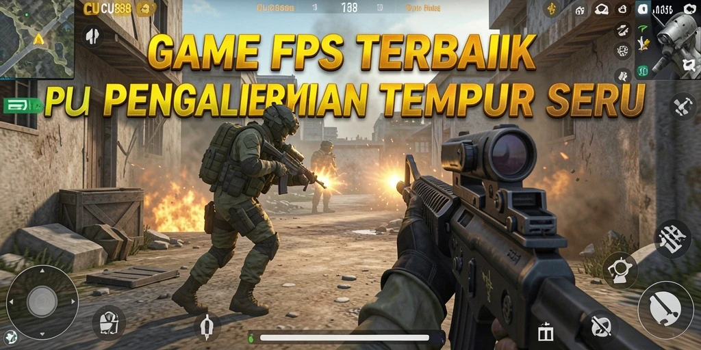 Tangkapan layar gameplay CU888 yang menunjukkan aksi tembak-menembak yang intens.