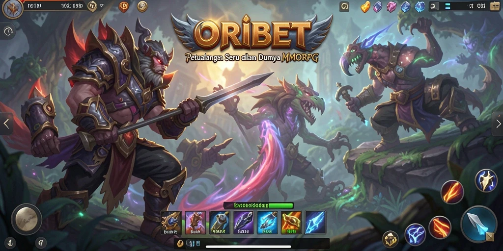 Tampilan gameplay menakjubkan dalam ORIBET yang penuh aksi MMORPG.