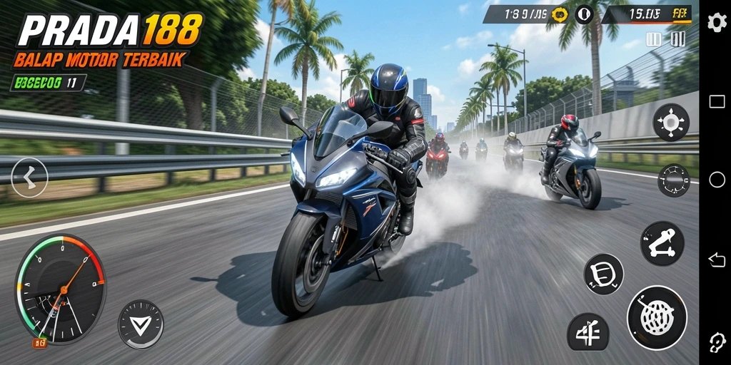 Gameplay PRADA188 yang mendebarkan di lintasan balap.